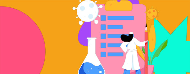 Medical characters fighting the epidemic flat vector concept operation hand drawn illustration
