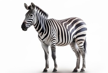 Fototapeta premium zebra isolated on white background. generative ai