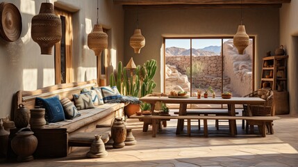 Obraz na płótnie Canvas Desert Home Interior Living Room