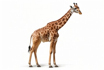 giraffe isolated on white background. generative ai - obrazy, fototapety, plakaty