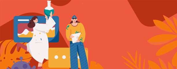 Medical characters fighting the epidemic flat vector concept operation hand drawn illustration
