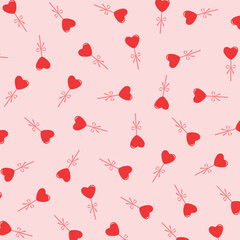 vector seamless pattern with hearts valentines day background 