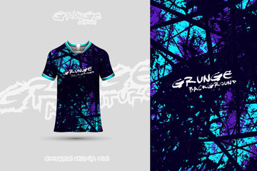 A blue and purple paint-splattered t-shirt suitable for trendy fashion designs, artistic apparel, and creative branding projects. Perfect for a cool and casual aesthetic.