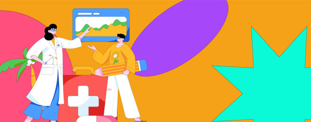 Naklejka premium Medical characters fighting the epidemic flat vector concept operation hand drawn illustration 