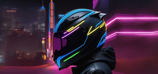 Head-Turning Helmets: Neon Digital 3D Designs for Bike Enthusiasts
