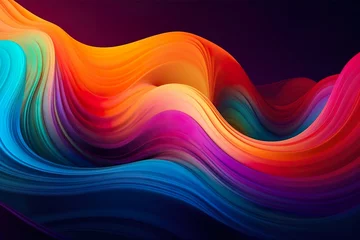 Foto auf Alu-Dibond Vibrant colors flow in abstract wave pattern colorful waves lines © Umar