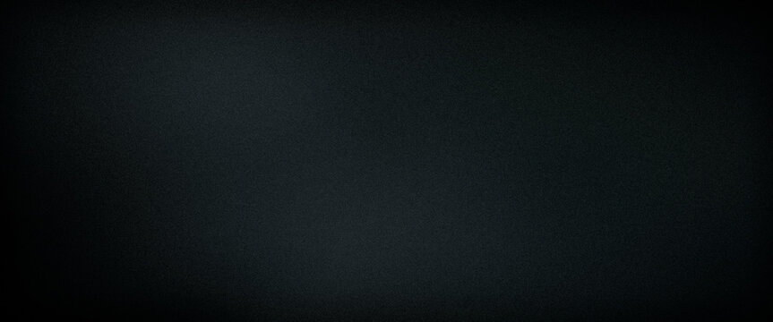 Fototapeta Abstract dark gray ultrawide gradient grainy premium background. Perfect for design, banner, wallpaper, template, art, creative projects, desktop. Exclusive quality, vintage style of the 70s, 80s, 90s