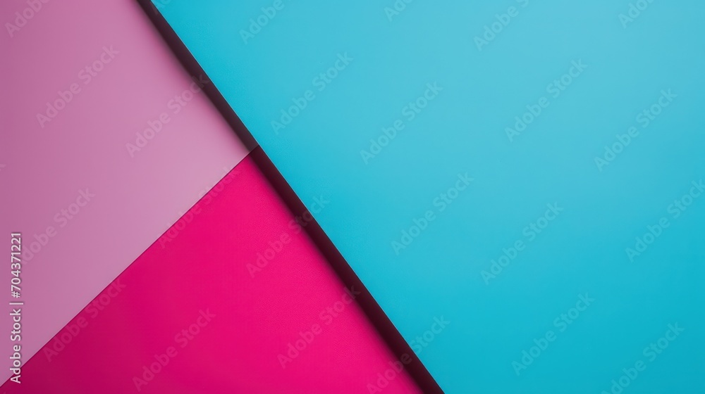 Poster cyan and magenta paper colors blend in an abstract minimalist background, creating a modern design w