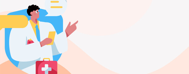 Medical characters fighting the epidemic flat vector concept operation hand drawn illustration
