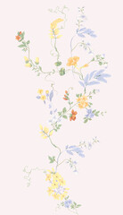 Floral realystic motivation poster in square, blooming beauty, fashion t-shirt design, flowers, colorfull peony message Spring in me, wedding card