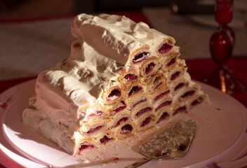Cake with sour cherries and sour cream