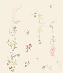 Floral realystic motivation poster in square, blooming beauty, fashion t-shirt design, flowers, colorfull peony message Spring in me, wedding card