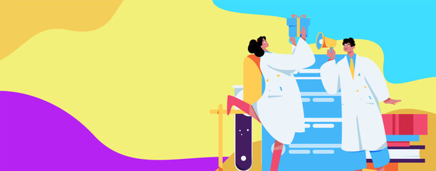 Medical characters fighting the epidemic flat vector concept operation hand drawn illustration
