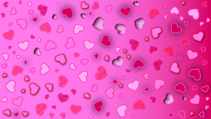 Hearts pattern on pink background.
Hearts seamless pattern.