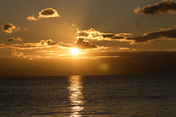 sunset over the sea