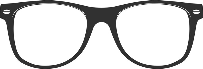 Vector illustration of hipster nerd style black glasses silhouette isolated on white background - obrazy, fototapety, plakaty