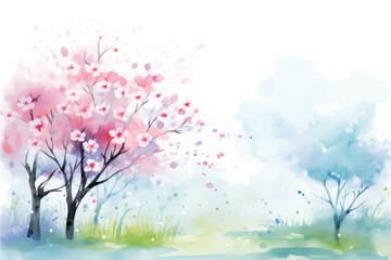 Vector watercolor spring banner