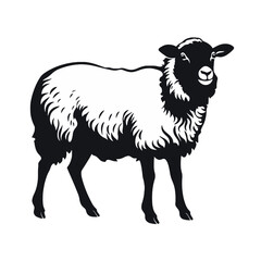 Fototapeta premium Schwarze Silhouette eines Schafs vektor
