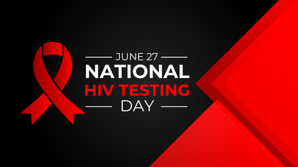 Hiv Testing day, June 27. Vector template for banner, greeting card, poster of HIV testing day. suit for banner, cover, card, flyer, brochure, website, landing page, Ads, poster. Vector illustration. - obrazy, fototapety, plakaty