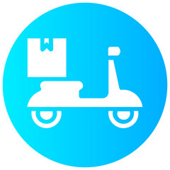 motorcycle delivery round vector icon