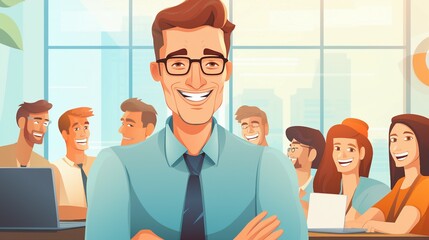 Mature Businessman Leading a Successful Corporate Meeting with Confidence and Teamwork