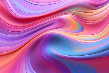 Obraz premium Vibrant abstract swirl design background in the style 3d fluid and dynamic art. Fantasy backdrop for mobile with copy space