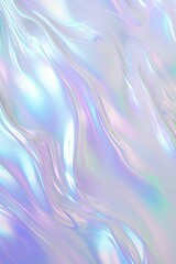 Colorful holographic abstract background with swirls and folds, pastel colors, smooth and shiny, flowing fabrics, light blue and pink. Festive backdrop for holiday or event