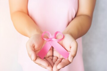 Obraz na płótnie Canvas Breast cancer awareness, October Pink day background, world cancer day