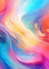 Obraz premium Abstract colorful background with liquid watercolors, in the style of vibrant abstracts, soft gradients, bold lines, Festive backdrop for day, holiday or event with copy space