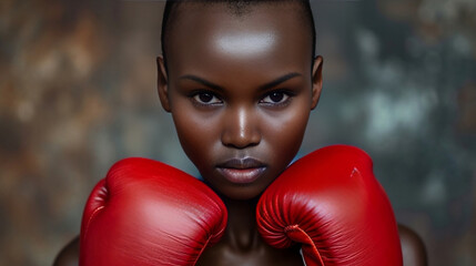 Femme combative, motivée, pour se battre et conquérir IA génération  - obrazy, fototapety, plakaty
