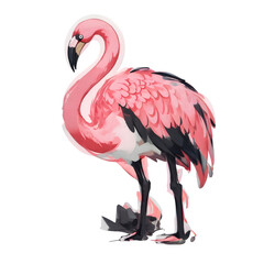 Obraz premium pink flamingo Generative ai