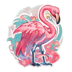 illustration of a flamingo Generative ai
