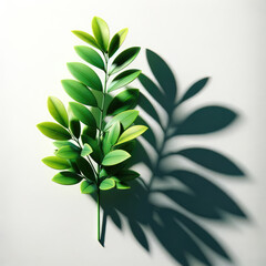  the plant with shadow of various plants on a pure white background