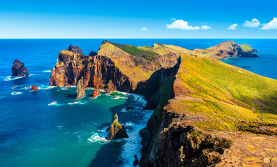 View of one of the best sights of Madeira Island. Cape Ponta de São Lourenço, Madeira Island,...