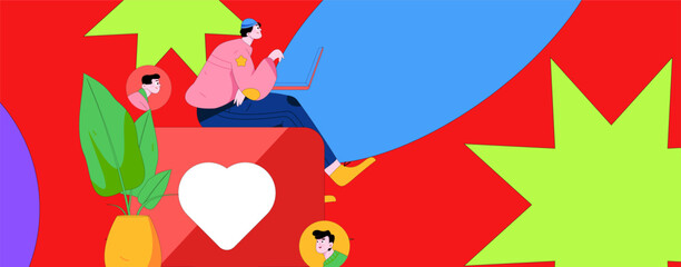 Personnel doing job interview flat vector concept operation hand drawn illustration
