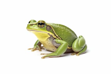 green frog isolated on white background. generative ai