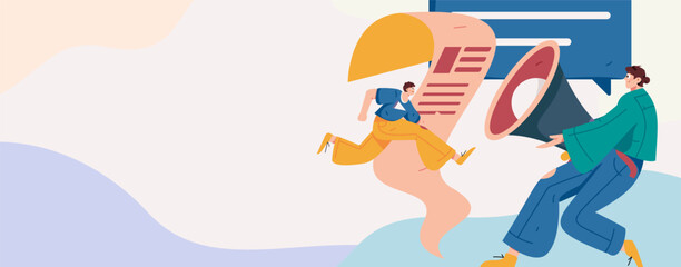 Personnel doing job interview flat vector concept operation hand drawn illustration
