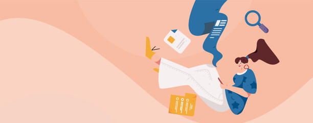 Personnel doing job interview flat vector concept operation hand drawn illustration
