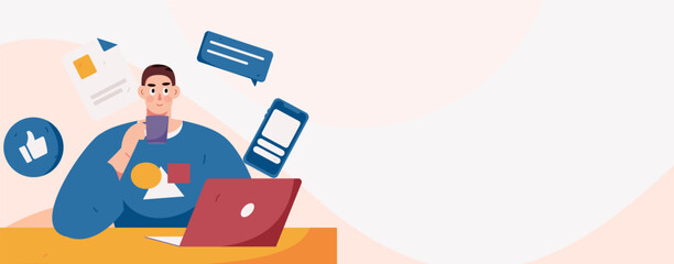 Personnel doing job interview flat vector concept operation hand drawn illustration
