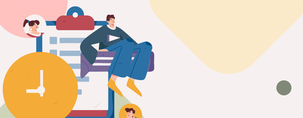 Personnel doing job interview flat vector concept operation hand drawn illustration
