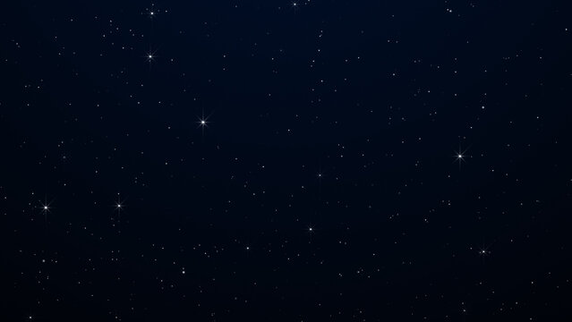 Night starry skies with twinkling or blinking stars background. Space backdrop