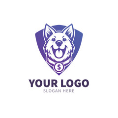  Dog mascot modern logo gradient