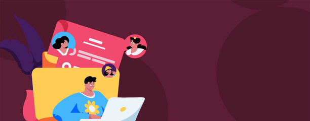 Personnel doing job interview flat vector concept operation hand drawn illustration
