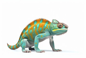 Obraz premium chameleon isolated on white background. generative ai