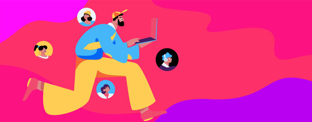 Personnel doing job interview flat vector concept operation hand drawn illustration
