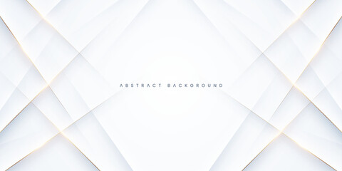 White Abstract Background with Golden Lines