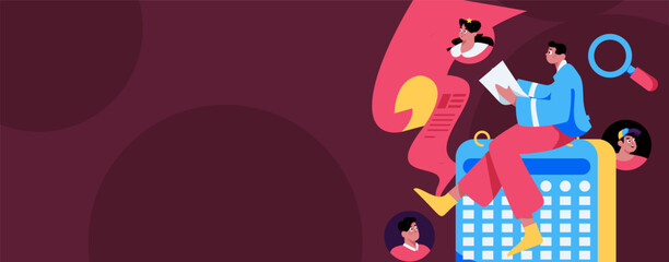 Personnel doing job interview flat vector concept operation hand drawn illustration
