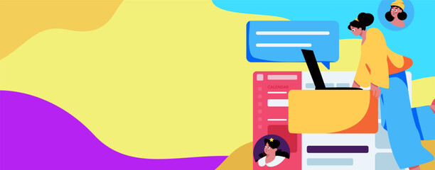 Personnel doing job interview flat vector concept operation hand drawn illustration
