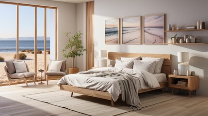 Modern coastal home bedroom interior design