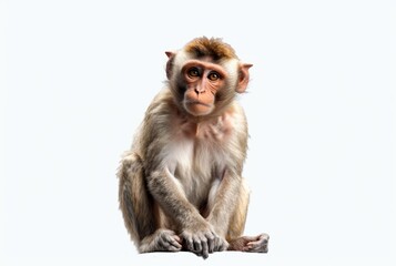 monkey isolated on white background. generative ai - obrazy, fototapety, plakaty